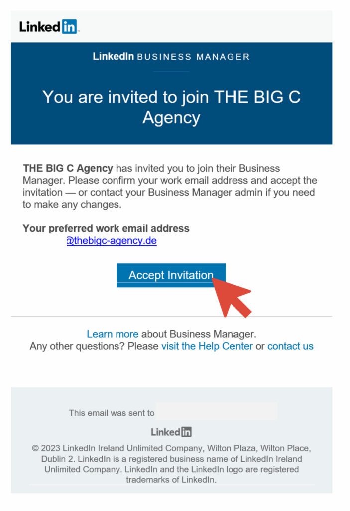 LinkedIn Business Manager E-Mail Verifizeirung