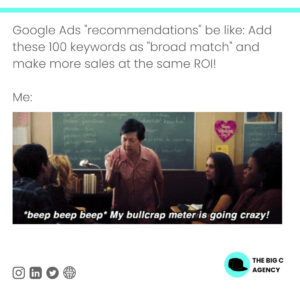 Google Ads Empfehlungen Meme